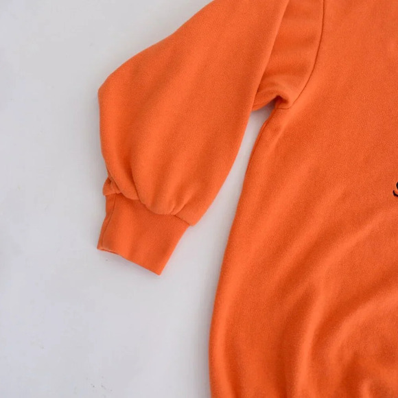 Vintage Basic Orange Embroidered Shake Rattle Roll Halloween Skeletons Sweater M - Picture 9 of 12